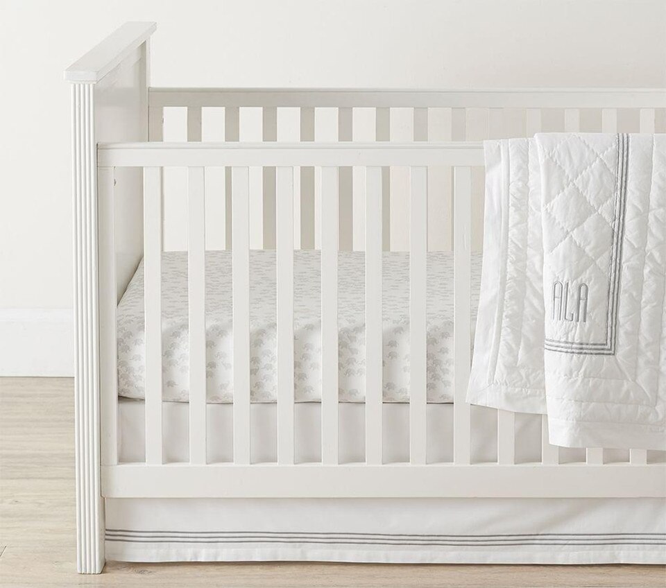 Watercolor Elephant Cot Fitted Sheet Pottery Barn Kids UK